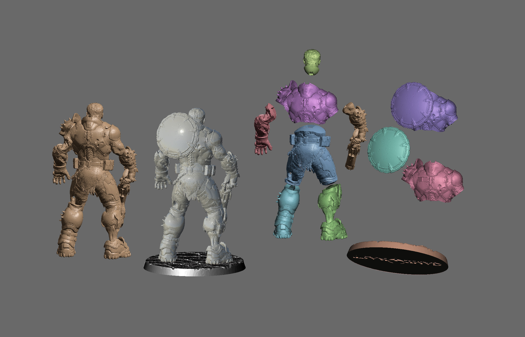 ZOMBIE DOOMSLAYER - DOOM THE DARK AGES SLAYER - KEYED AND CUT 3D print model_17