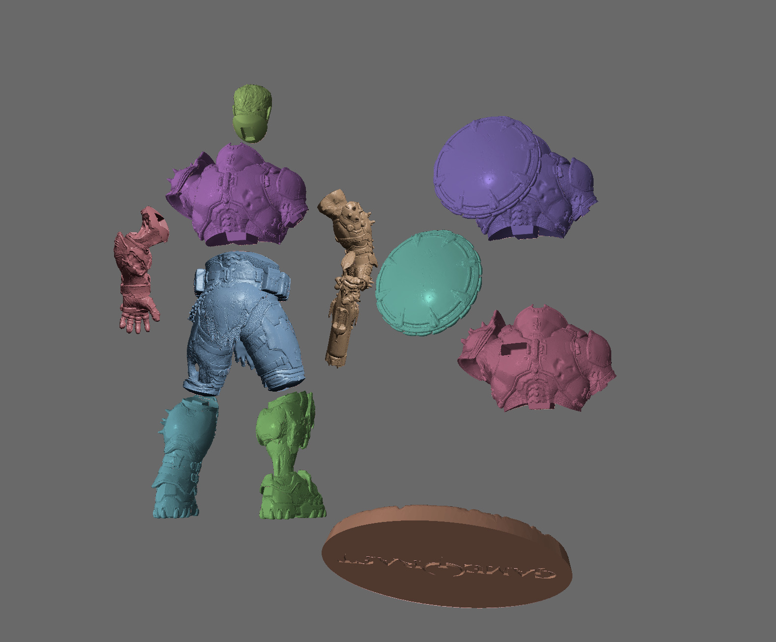 ZOMBIE DOOMSLAYER - DOOM THE DARK AGES SLAYER - KEYED AND CUT 3D print model_9