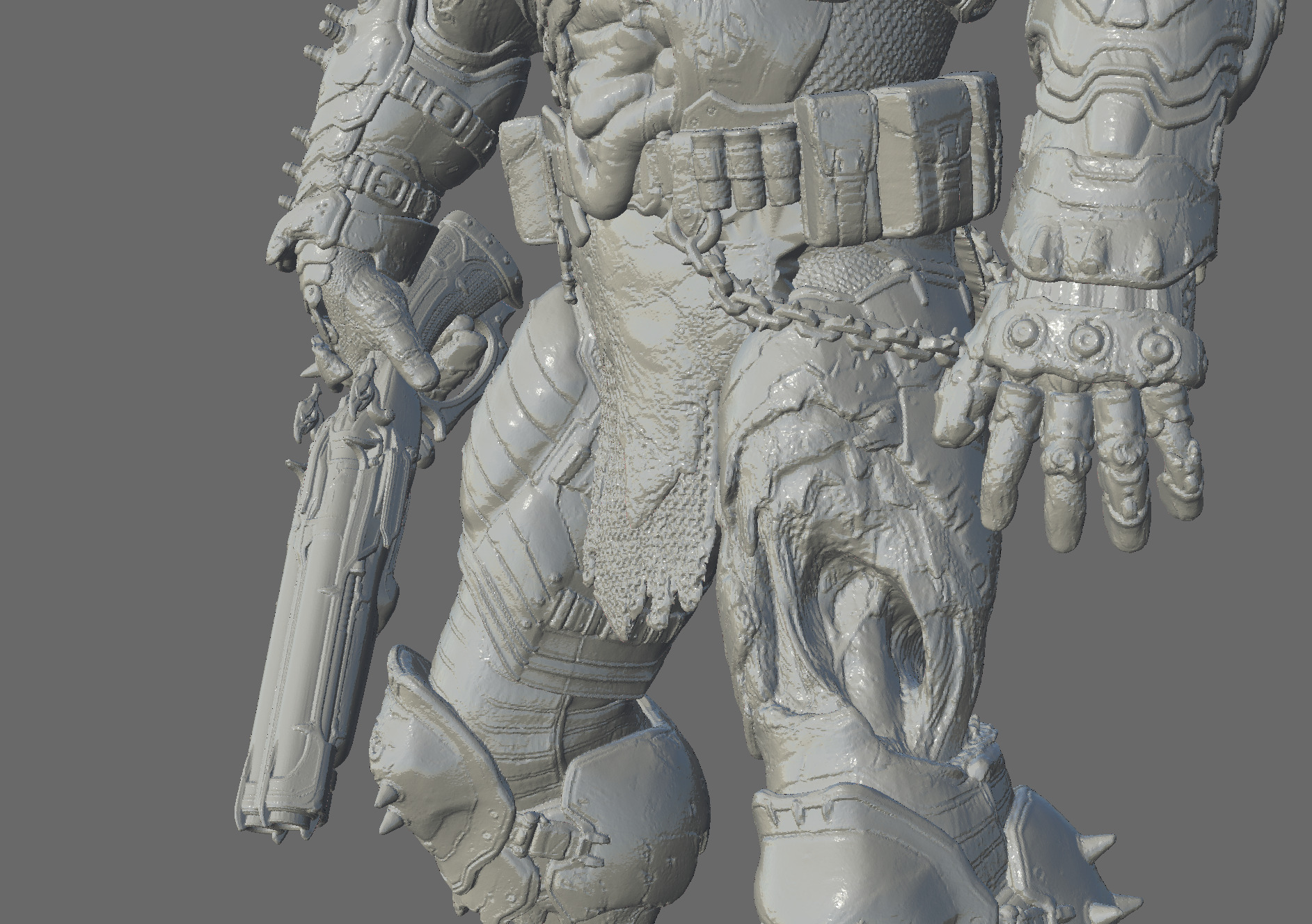 ZOMBIE DOOMSLAYER - DOOM THE DARK AGES SLAYER - KEYED AND CUT 3D print model_5