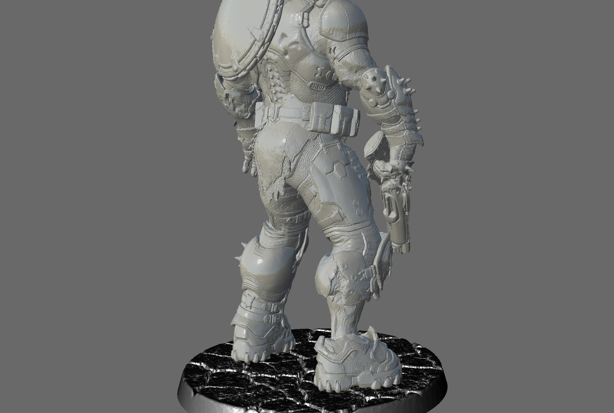 ZOMBIE DOOMSLAYER - DOOM THE DARK AGES SLAYER - KEYED AND CUT 3D print model_6