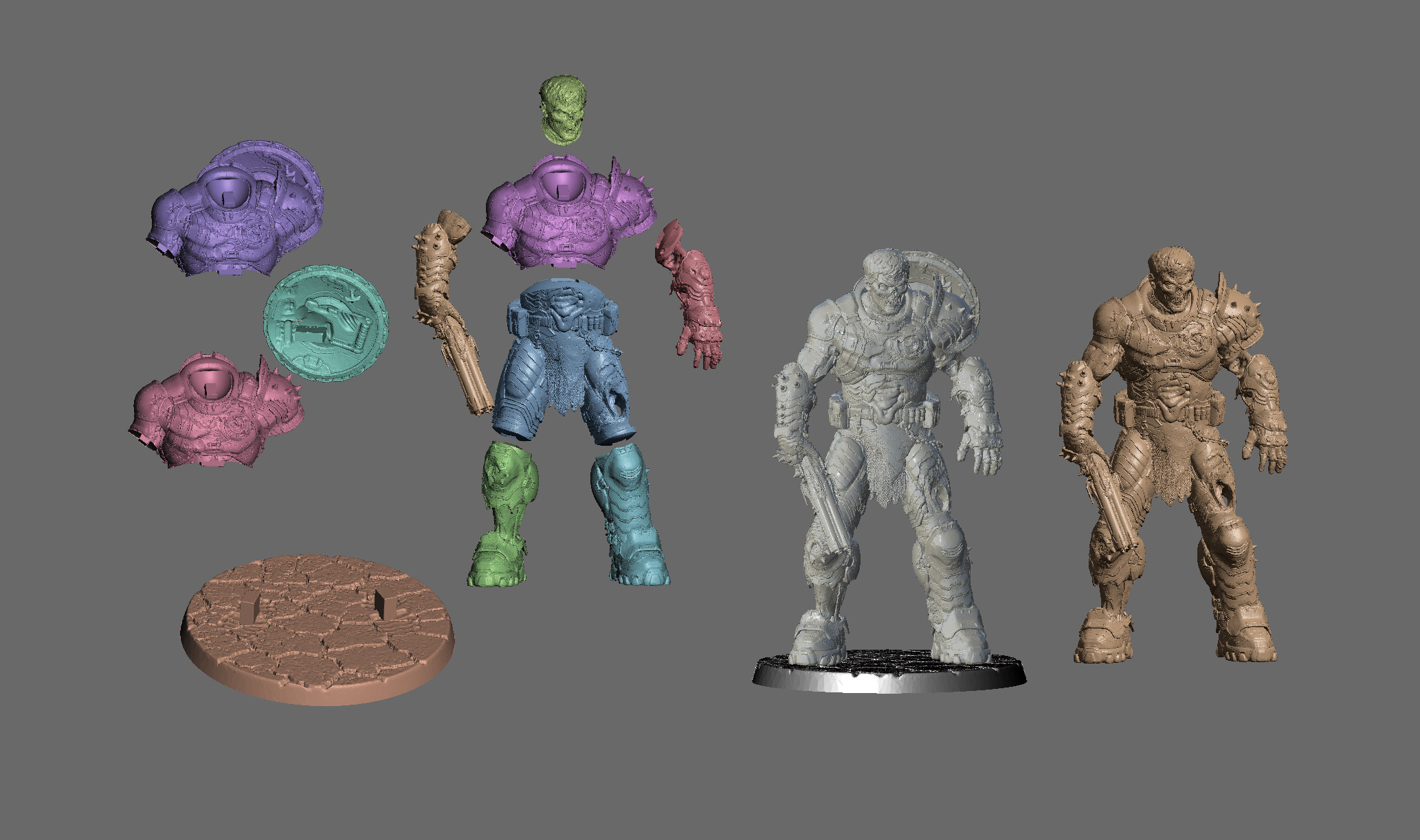 ZOMBIE DOOMSLAYER - DOOM THE DARK AGES SLAYER - KEYED AND CUT 3D print model_15