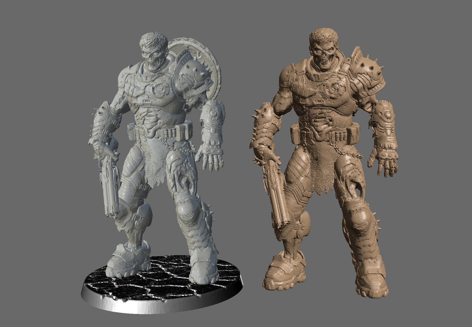 ZOMBIE DOOMSLAYER - DOOM THE DARK AGES SLAYER - KEYED AND CUT 3D print model_20