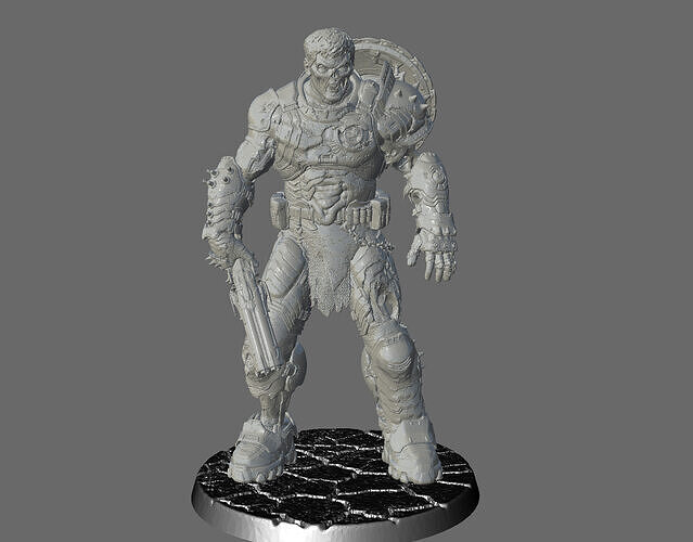 ZOMBIE DOOMSLAYER - DOOM THE DARK AGES SLAYER - KEYED AND CUT 3D print model