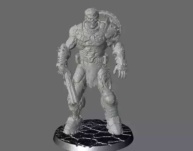 ZOMBIE DOOMSLAYER - DOOM THE DARK AGES SLAYER - KEYED AND CUT 3D print model