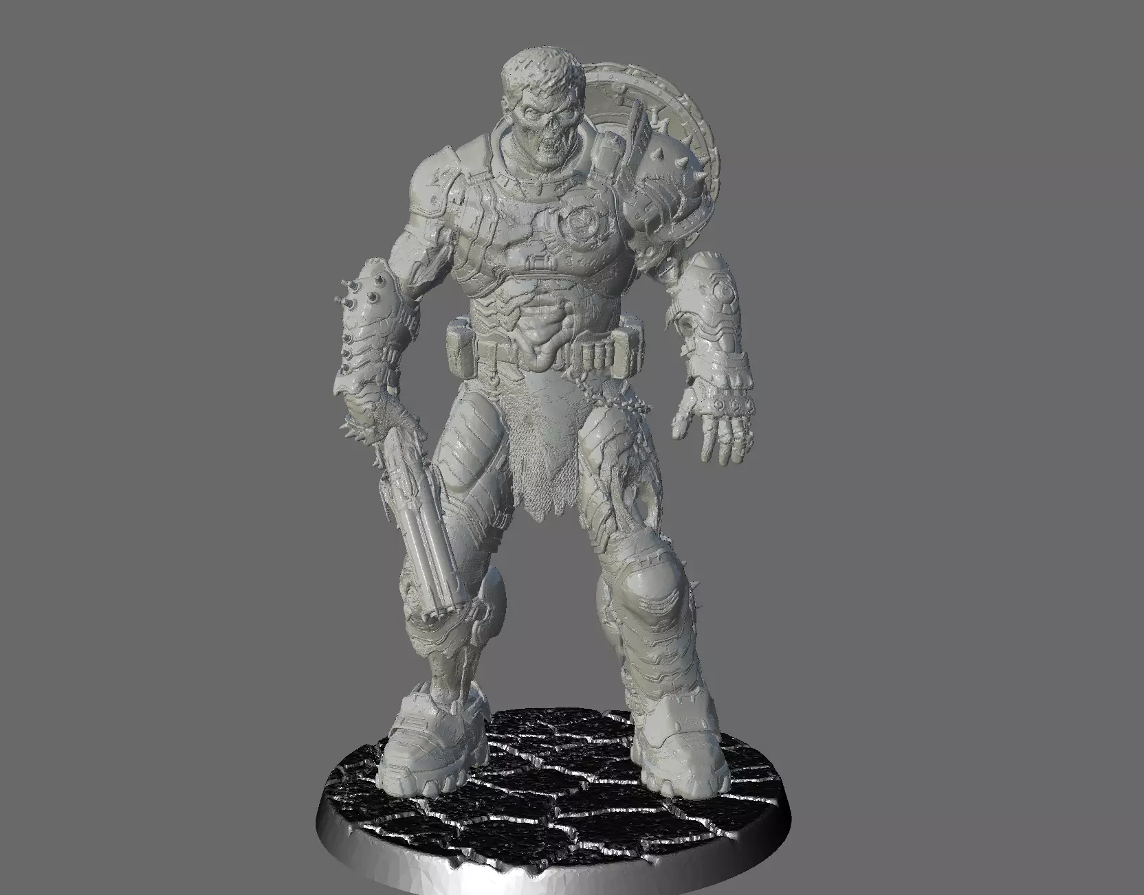ZOMBIE DOOMSLAYER - DOOM THE DARK AGES SLAYER - KEYED AND CUT 3D print model_0