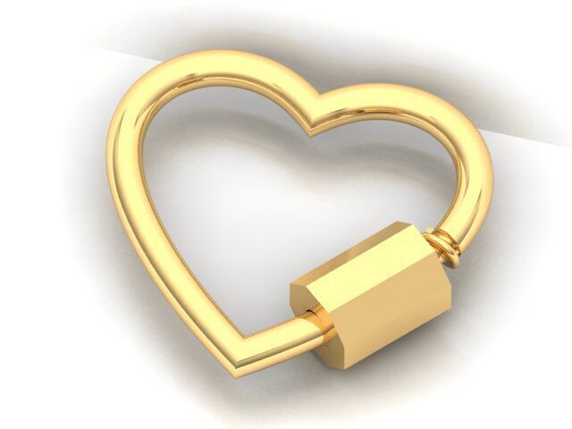 Heart Carabiner Lock 3D print model_1