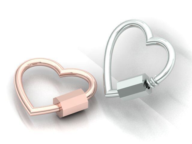 Heart Carabiner Lock 3D print model_6