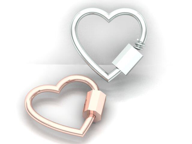 Heart Carabiner Lock 3D print model_5