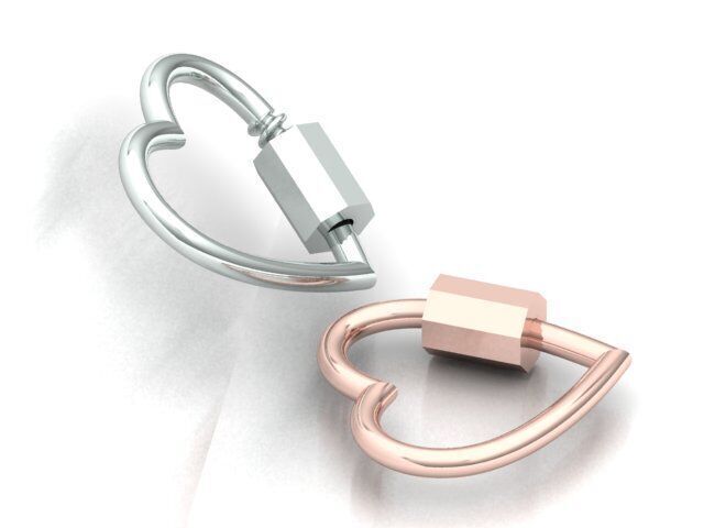 Heart Carabiner Lock 3D print model_7