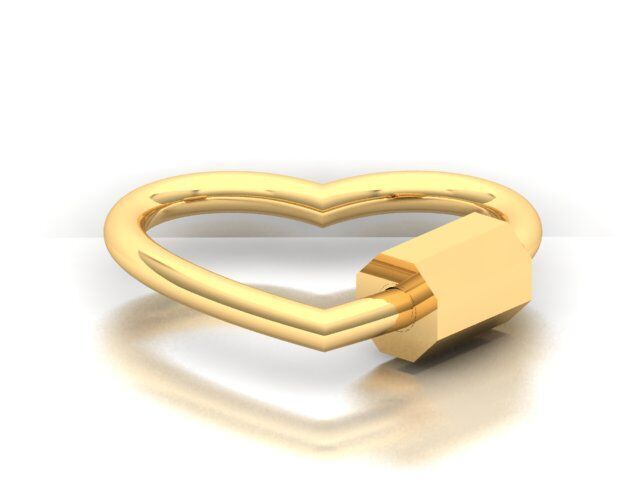 Heart Carabiner Lock 3D print model_3