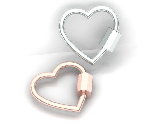 Heart Carabiner Lock 3D print model_4