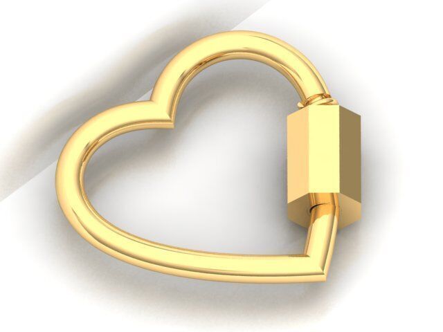 Heart Carabiner Lock 3D print model_2