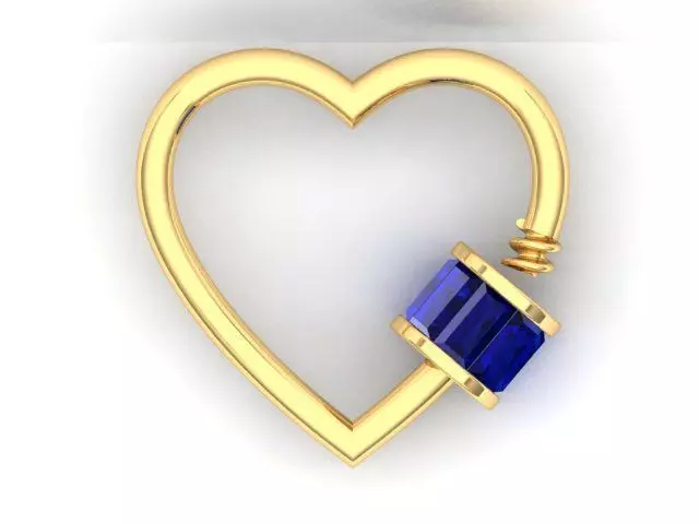 Baguette Heart Carabiner Lock 3D print model_0