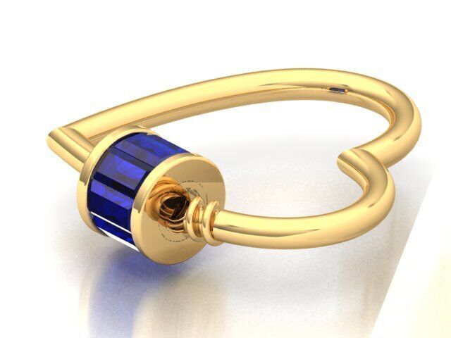 Baguette Heart Carabiner Lock 3D print model_8