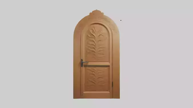 Carved wood door model 3D model