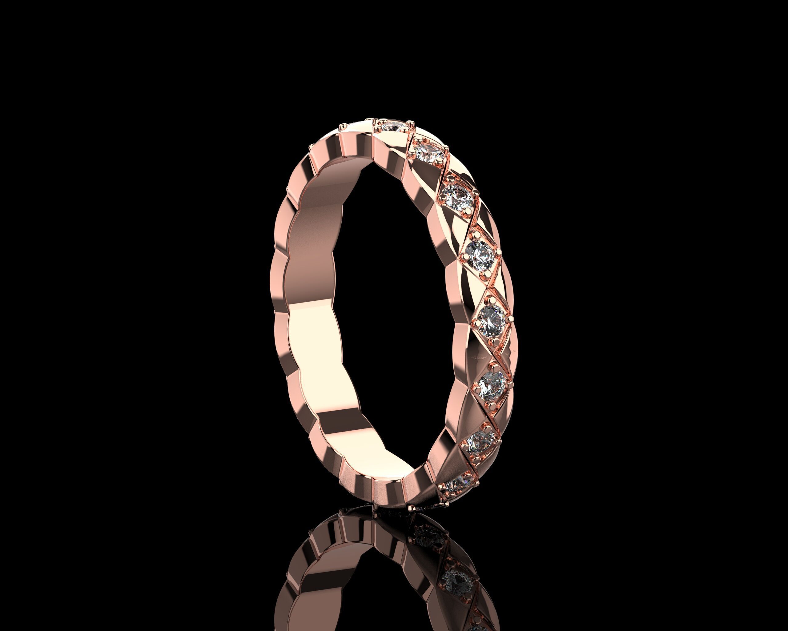 Coco Crush mini ring with diamonds 19 Size N223 3D print model_4