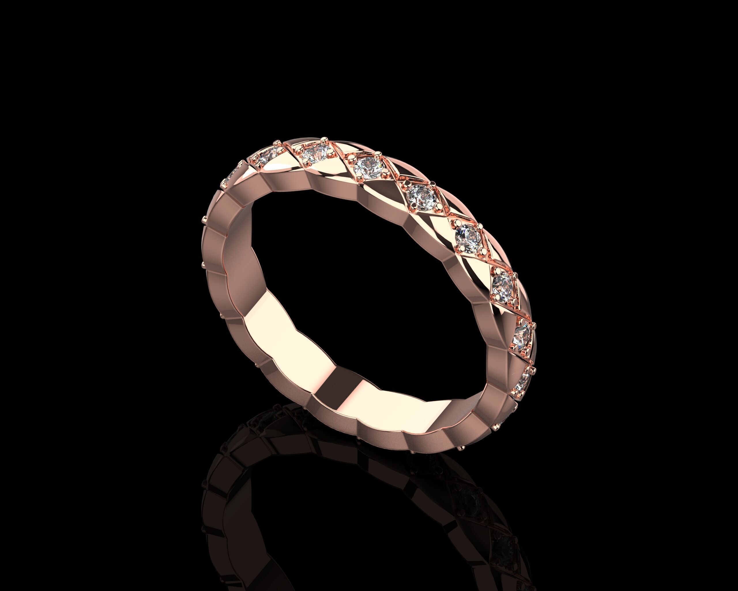 Coco Crush mini ring with diamonds 19 Size N223 3D print model_3