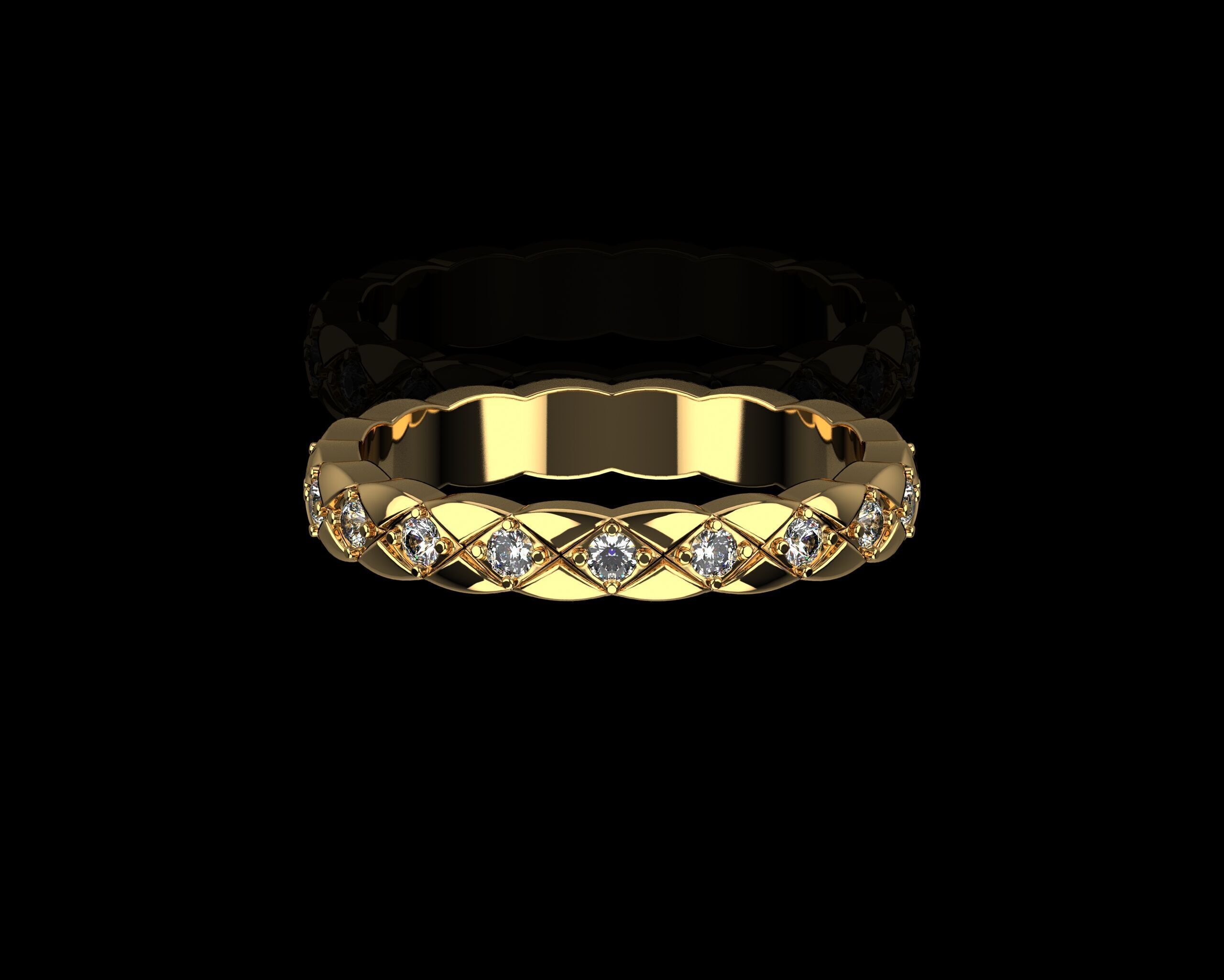 Coco Crush mini ring with diamonds 19 Size N223 3D print model_14