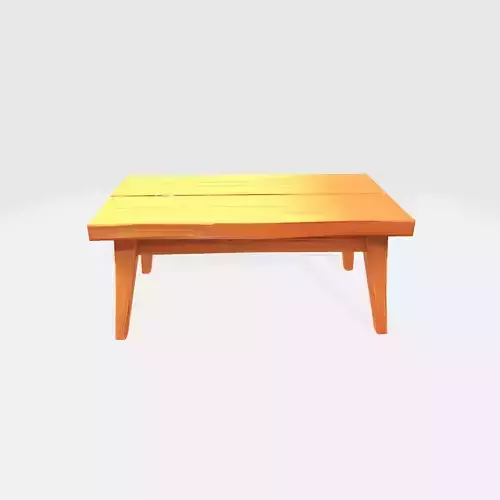 Rustic Wooden Outdoor Table 3D model