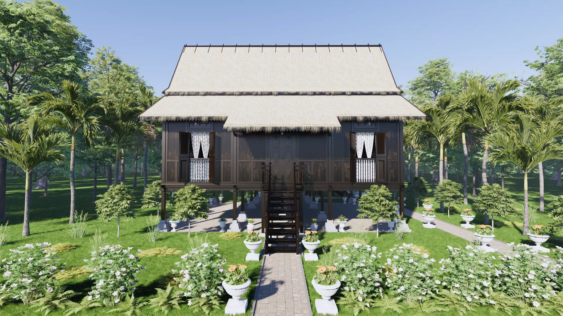 Pahang Traditional House of Malaysia 3D model