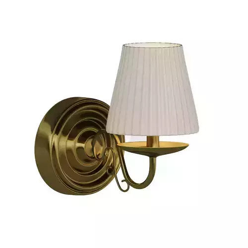 Classic Gold Wall Sconce with Fabric Lampshade