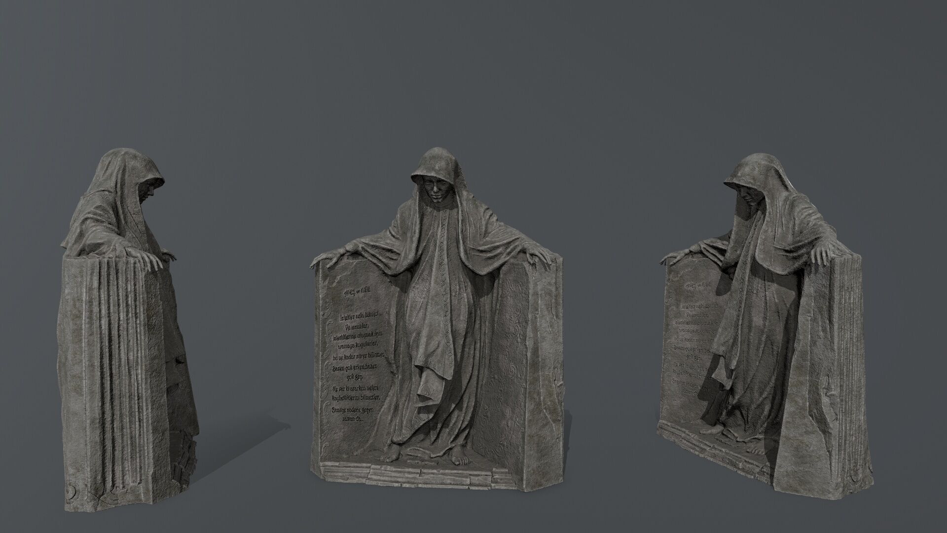 Dark Woman Low-poly 3D model_1