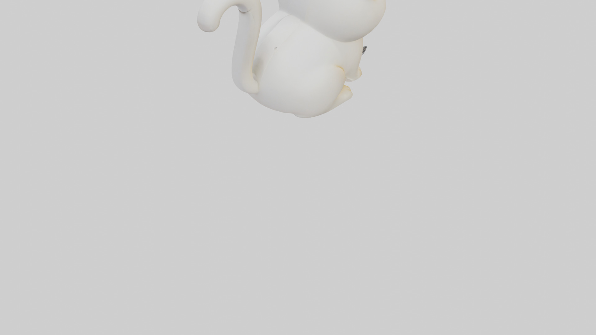 Catshaped keychain model 3D model_4