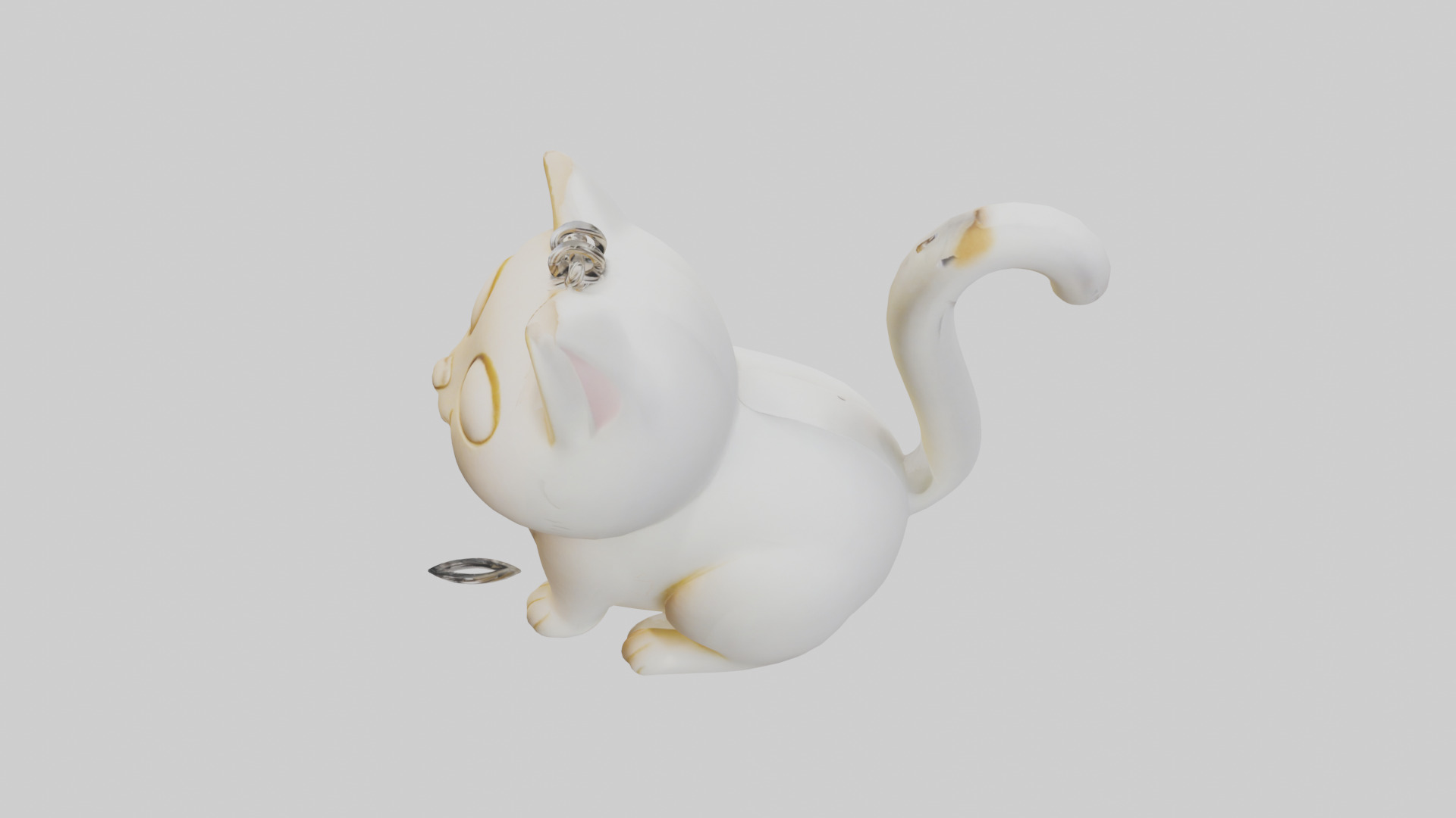Catshaped keychain model 3D model_17