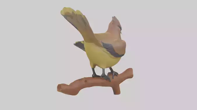 Cedar Waxwing statue model