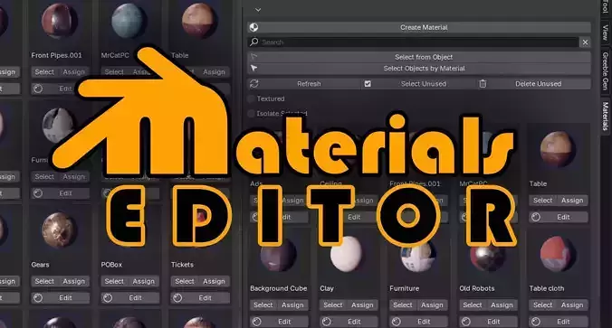 Materials Editor for Blender 3D model Materials Editor for Blender 3D model