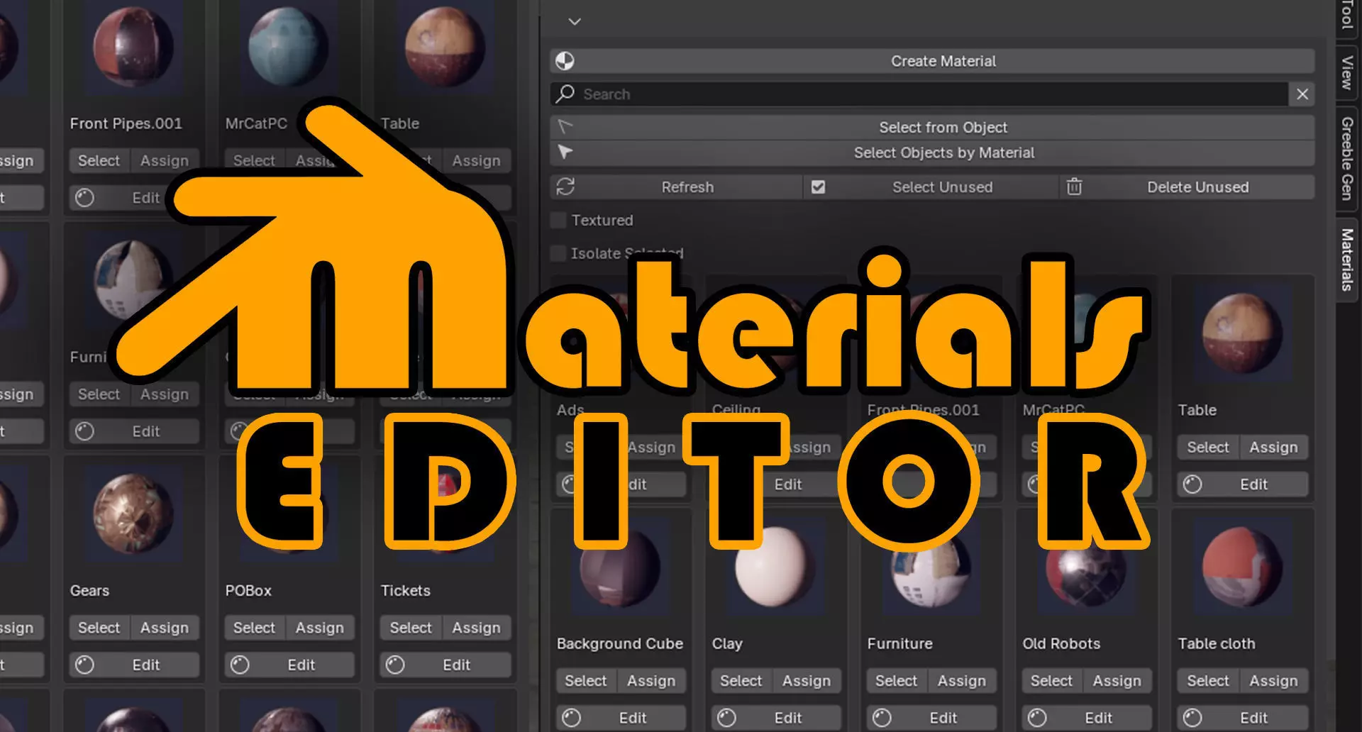 Materials Editor for Blender 3D model_0