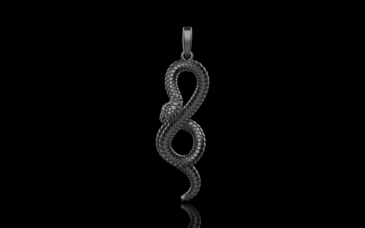 lightweight eternity snake pendant model 964 3D print model_30