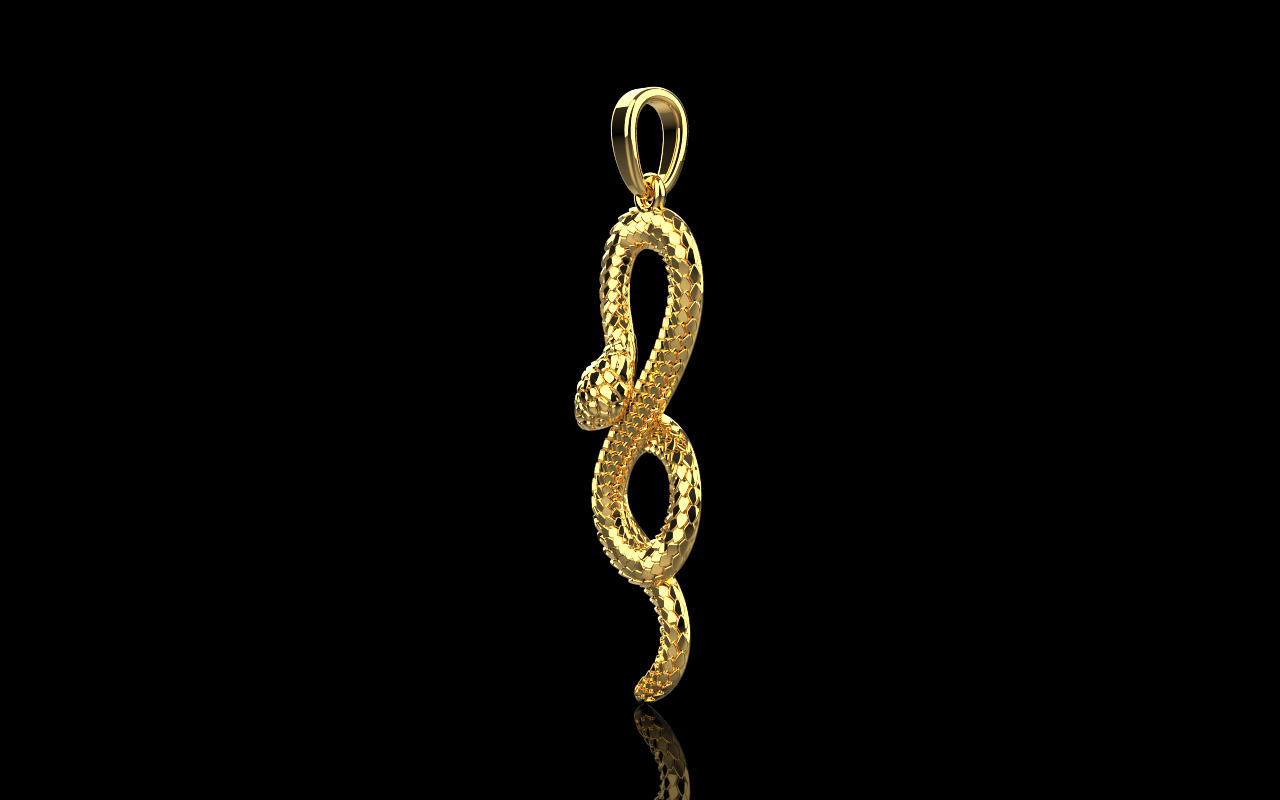 lightweight eternity snake pendant model 964 3D print model_35