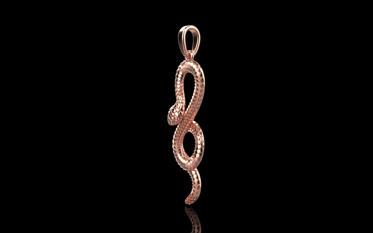 lightweight eternity snake pendant model 964 3D print model_36