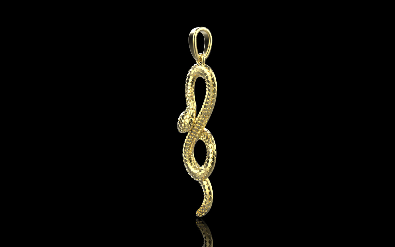 lightweight eternity snake pendant model 964 3D print model_33