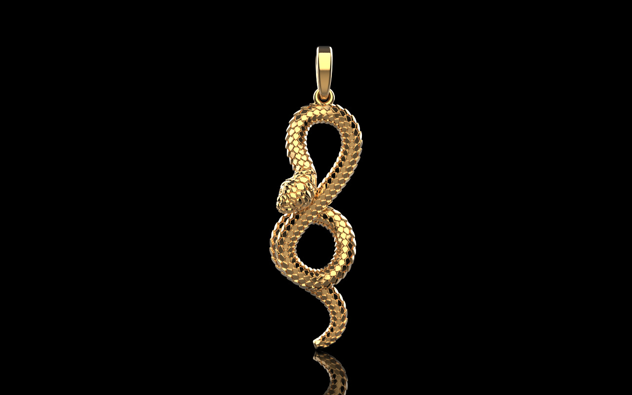 lightweight eternity snake pendant model 964 3D print model_27