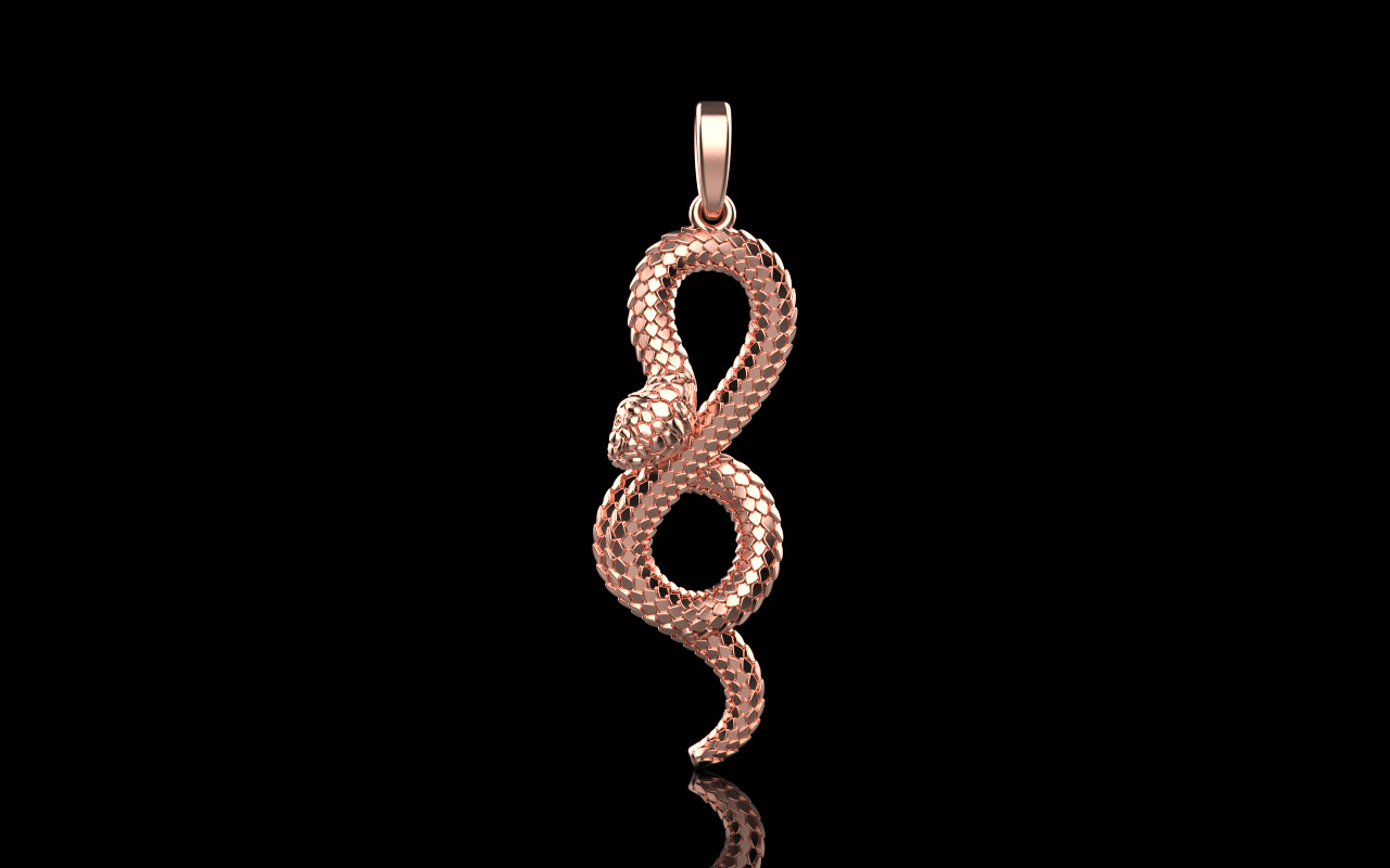 lightweight eternity snake pendant model 964 3D print model_29