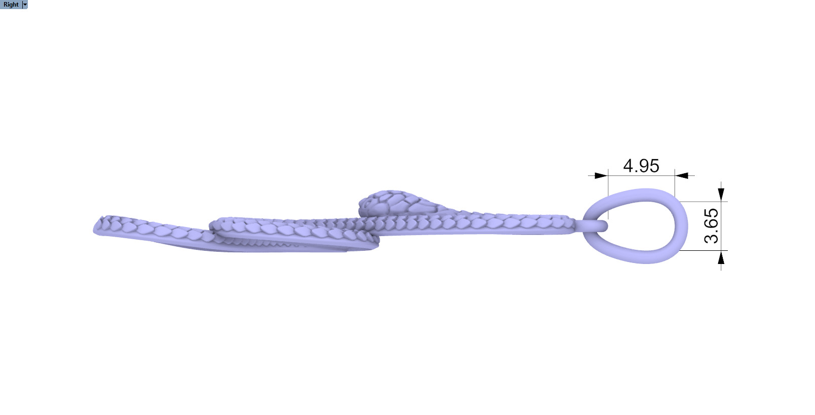 lightweight eternity snake pendant model 964 3D print model_7