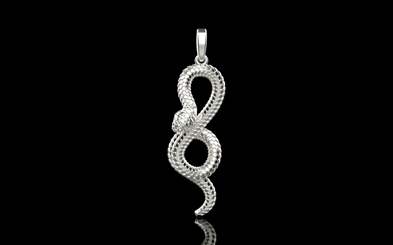 lightweight eternity snake pendant model 964 3D print model_31