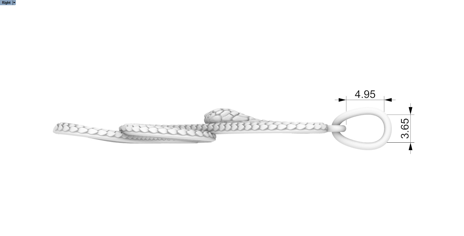 lightweight eternity snake pendant model 964 3D print model_6