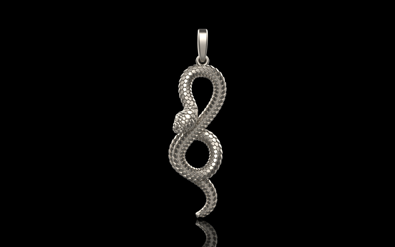 lightweight eternity snake pendant model 964 3D print model_28