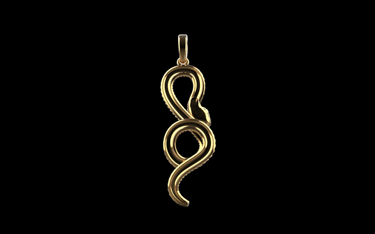 lightweight eternity snake pendant model 964 3D print model_16