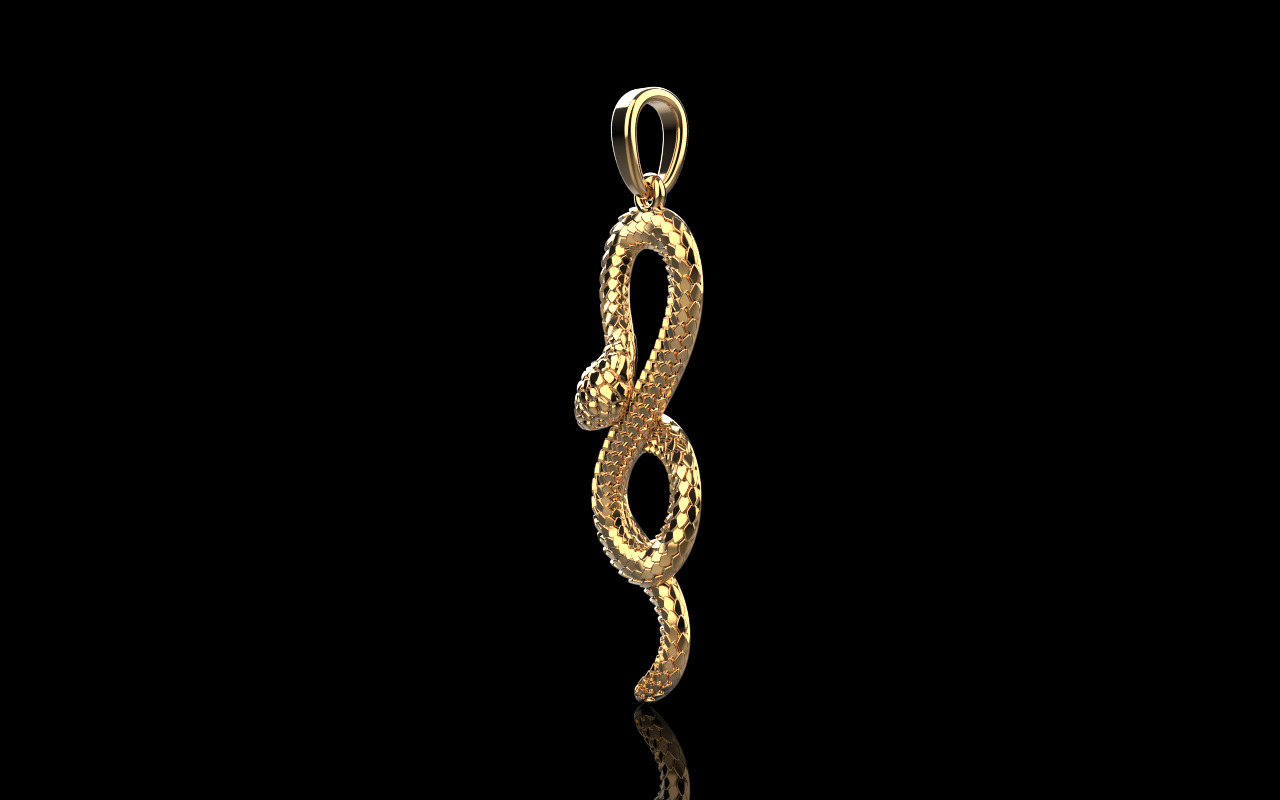 lightweight eternity snake pendant model 964 3D print model_34