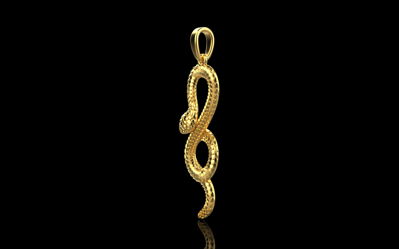 lightweight eternity snake pendant model 964 3D print model_32