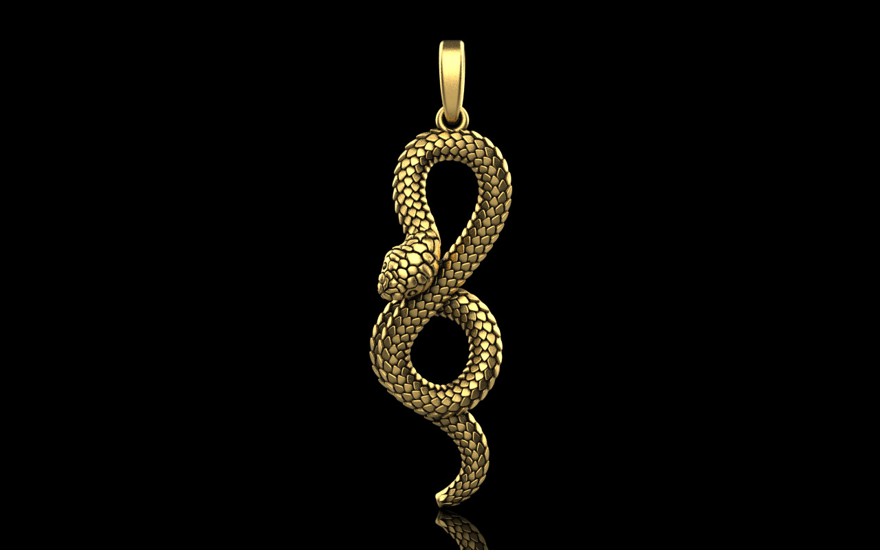 lightweight eternity snake pendant model 964 3D print model_9