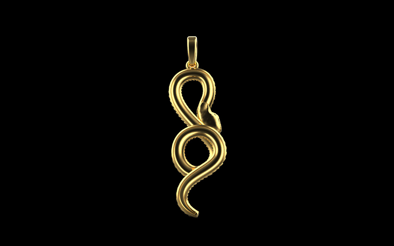 lightweight eternity snake pendant model 964 3D print model_14