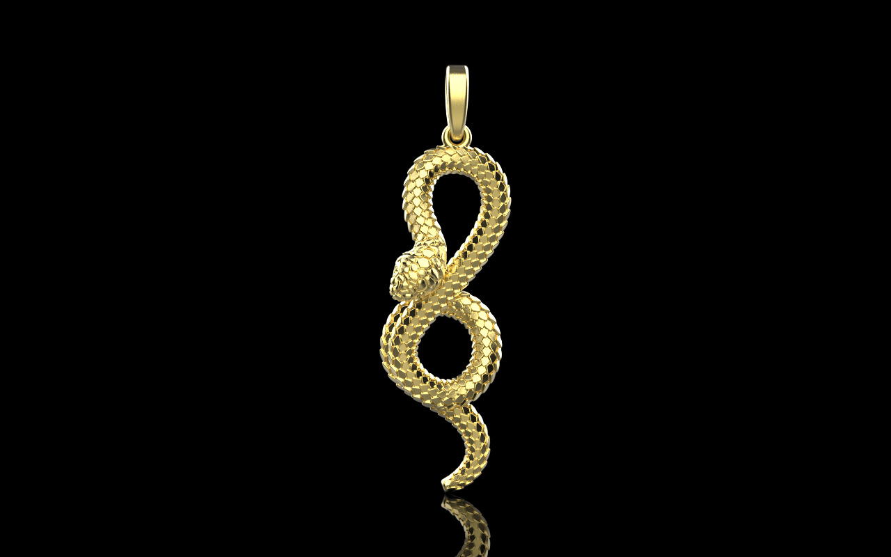 lightweight eternity snake pendant model 964 3D print model_26