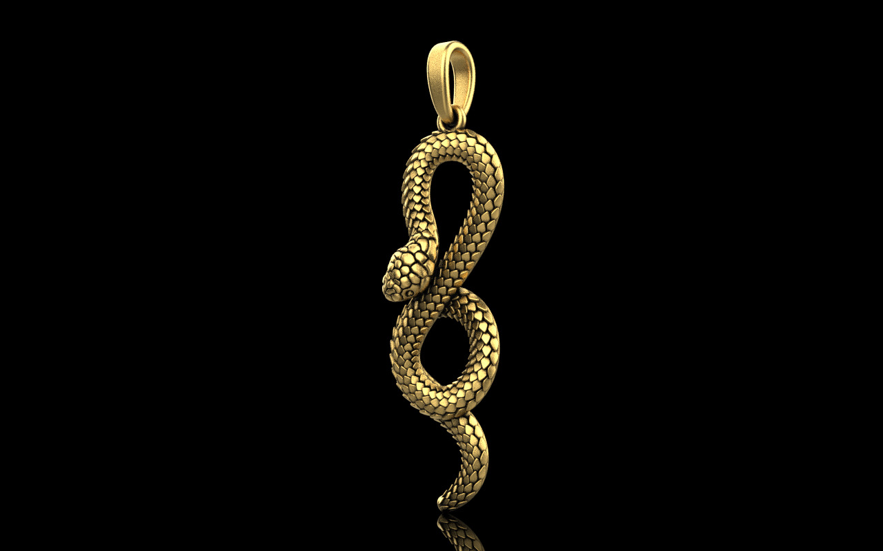 lightweight eternity snake pendant model 964 3D print model_11