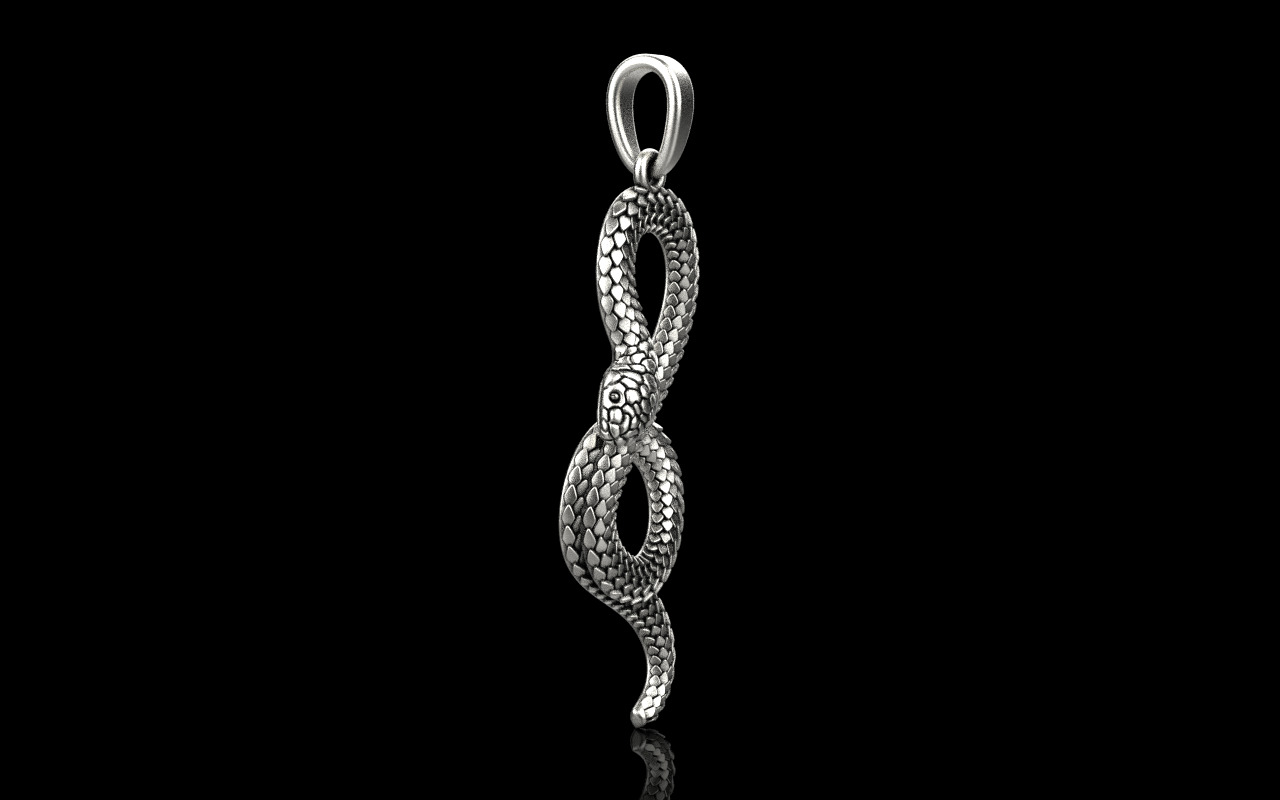 lightweight eternity snake pendant model 964 3D print model_12
