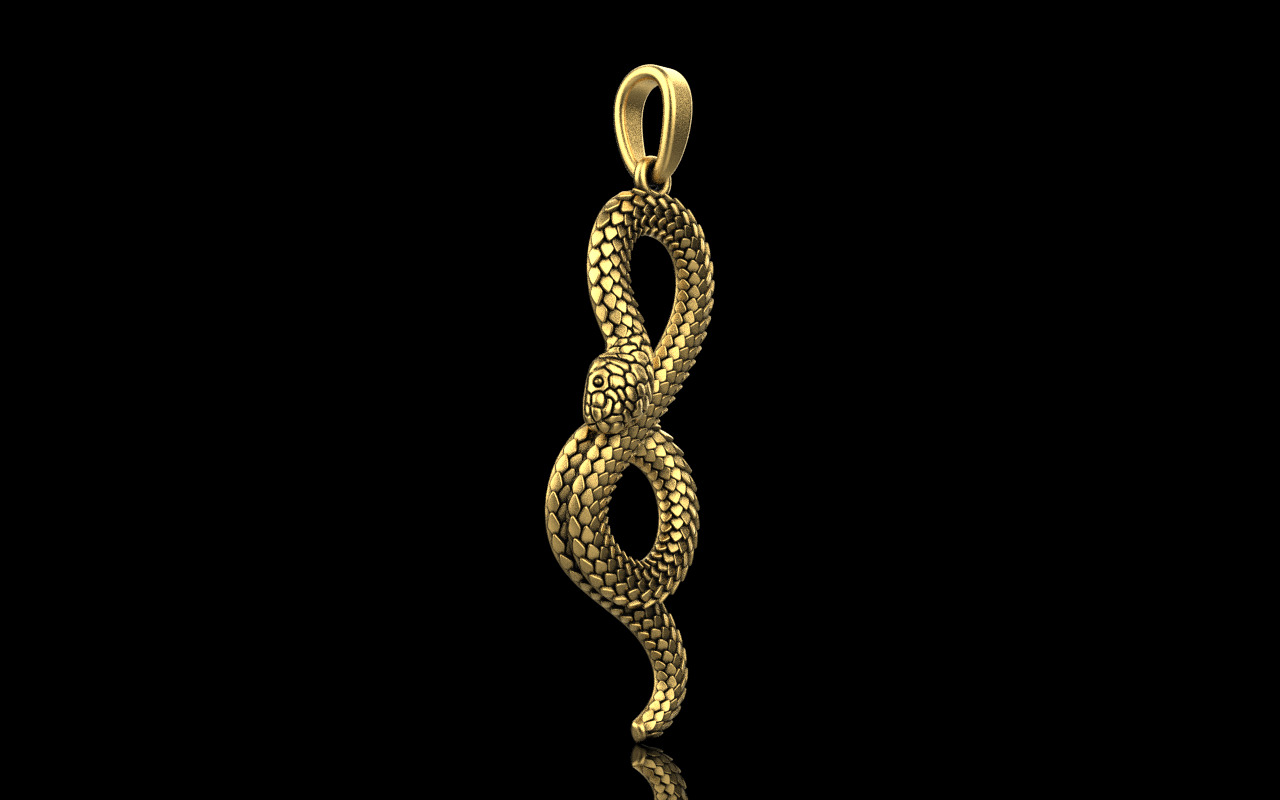 lightweight eternity snake pendant model 964 3D print model_10
